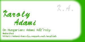 karoly adami business card